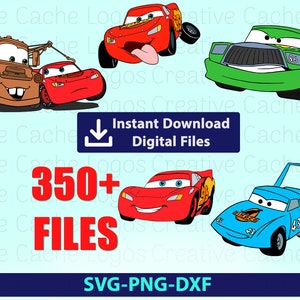 Cars Svg, Cars Bundle, Cars Cartoon Svg, Cars Clipart, Saetta McQueen Svg, Cars, Doc Hudson, Pacchetto SVG a strati, Saetta McQueen Svg
