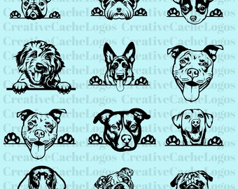 Funny Dog Clipart Bundle, Watercolor Puppy Graphics svg files