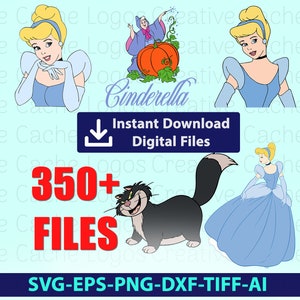 Cinderella Svg, Cinderella Clipart, Sofort Download, bedruckbar, Bilder, Cinderella Png, Transparente Hintergründe, Sofort Download, Bilder