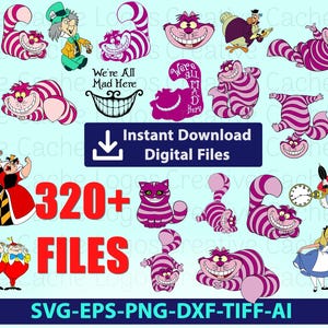 Alice im Wunderland Cartoon Clipart Bundle (Digitale Dateien)