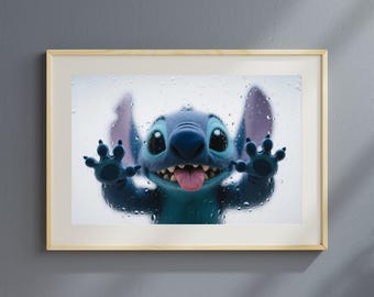 Cute Alien Character Wall Art Poster Funny Cartoon Print Nursery Decor Kids Room Digital Download