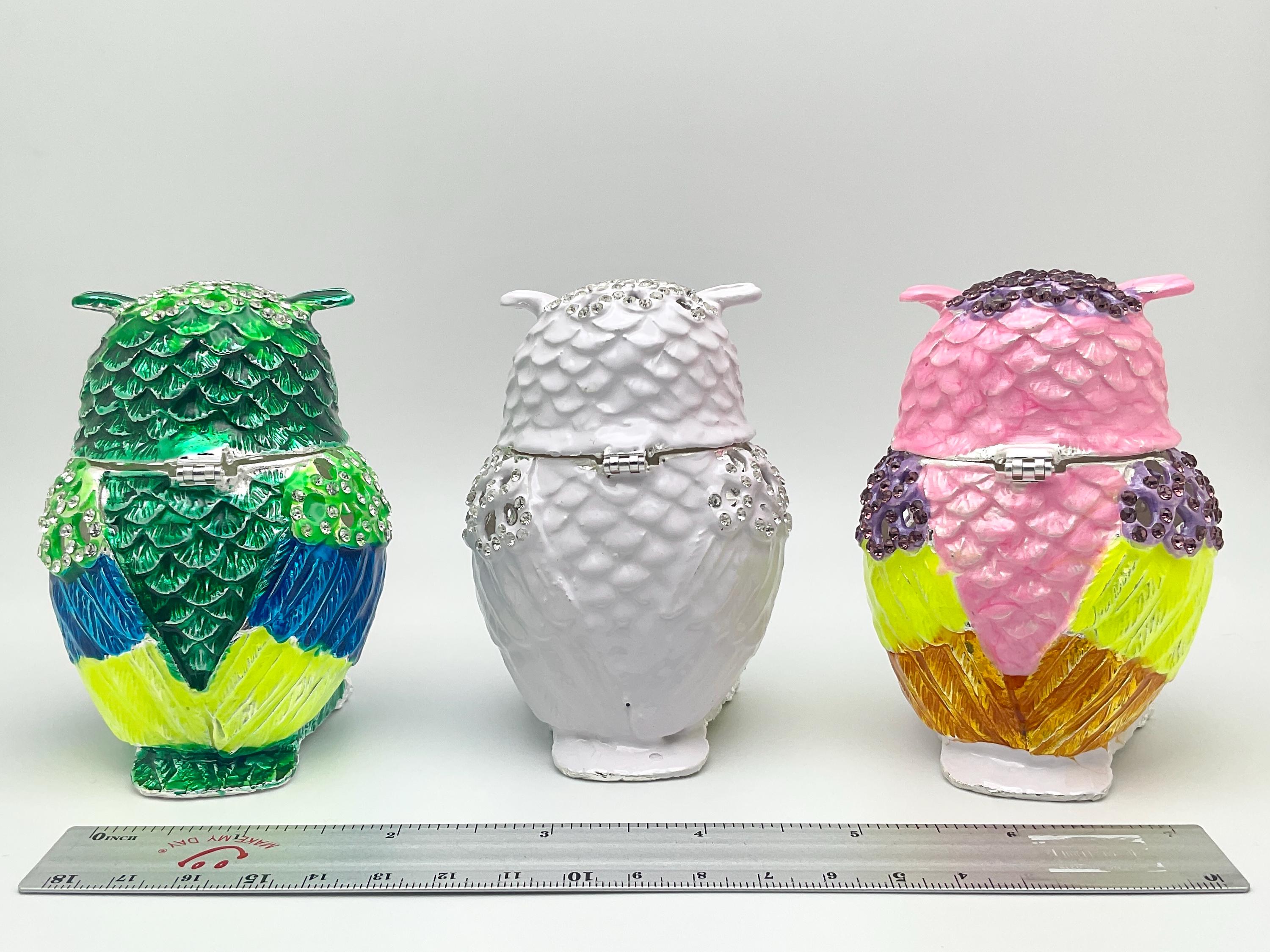 かわいいフクロウのジュエリーボックス - 宝石がちりばめられ