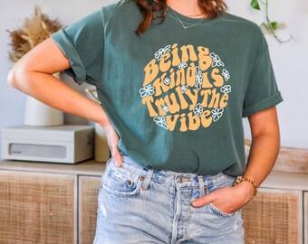 Groovy Floral Tee - Comfort Colors (Also available in Bella + Canvas on my shop page)