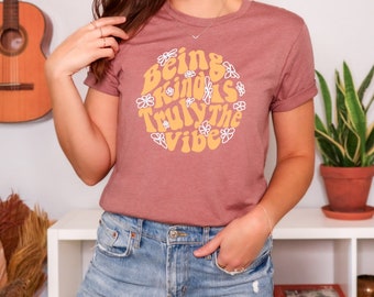 Groovy Floral Tee - Bella + Canvas (Also available in Comfort Colors on my shop page)