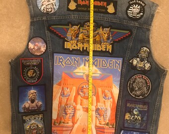 Denim Iron Maiden Powerslave Battle Vest - Etsy