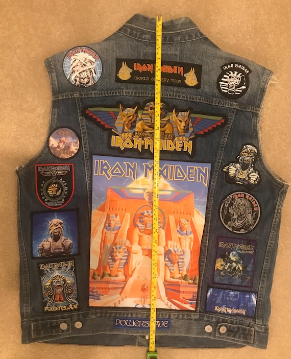 Denim Iron Maiden Powerslave Battle Vest - Etsy