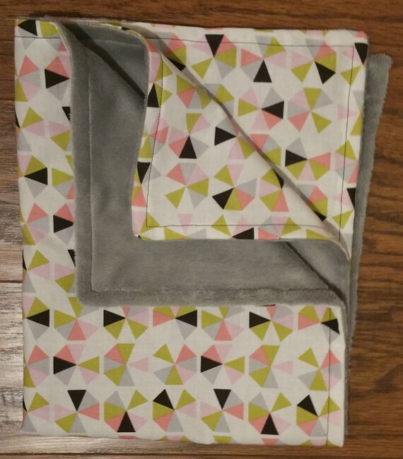 Items similar to 18x22 Baby Toddler geometric blanket white black pink