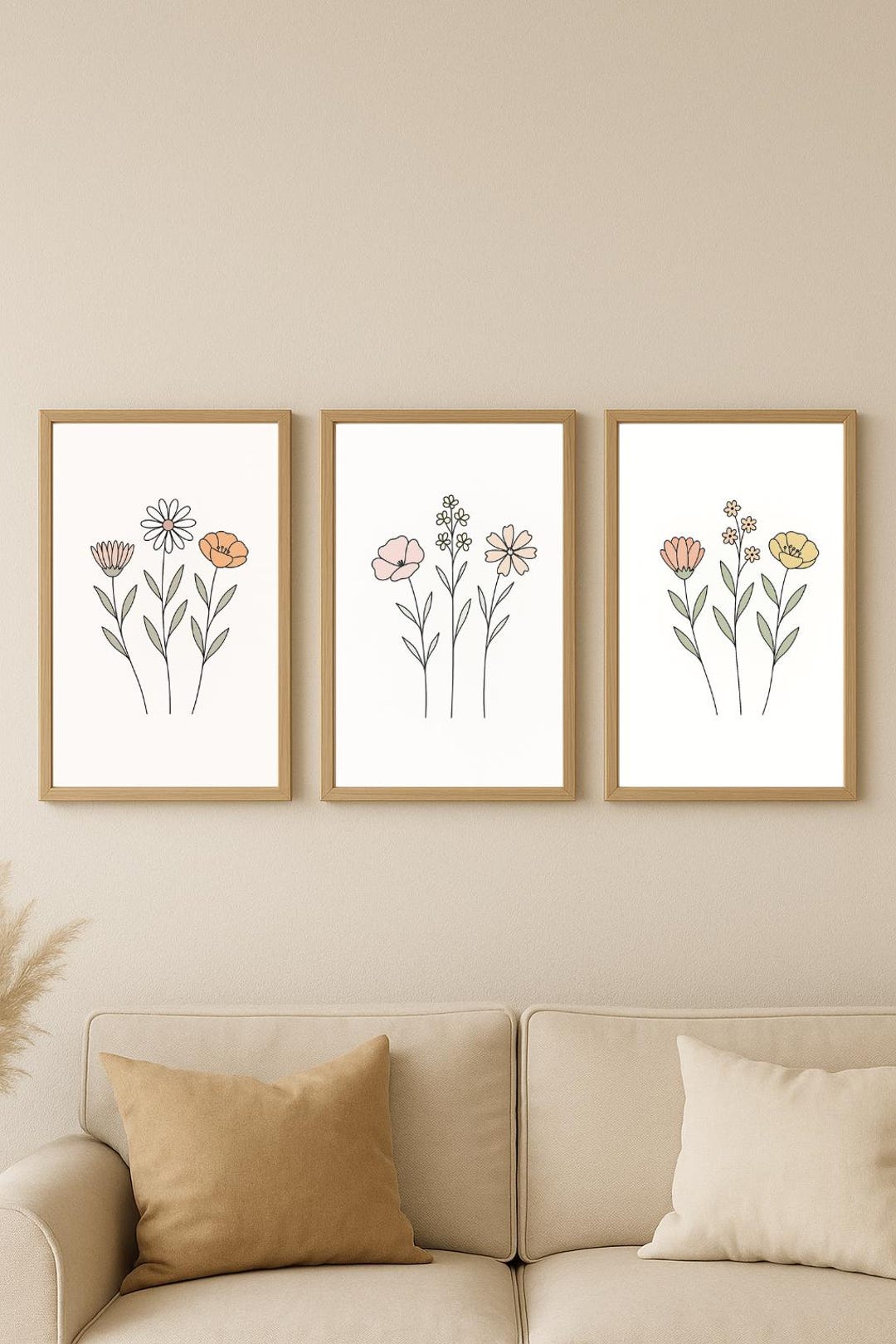 Minimalist Line Art Floral Print – Boho Wall Art for Home Decor ...
