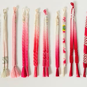 Haori Himo giapponese d'epoca – n. 8 | Inutilizzato o in ottime condizioni | Cordoncino di seta rosa/rosa | Cordino intrecciato Kumihimo | Accessorio per kimono