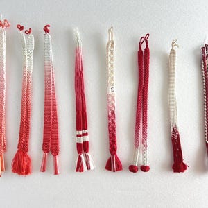 Vintage Japanese Haori Himo – No.3 | Unused or Very Good Condition | Pink-Red Violet Silk Cord | Kumihimo Braided String | Kimono Accessory