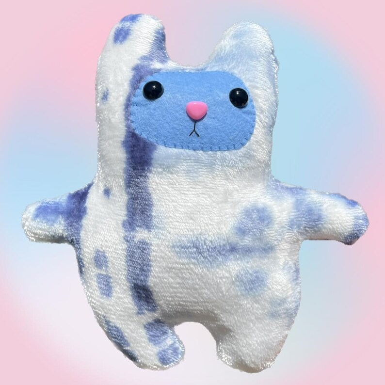 Blue Bunny Plush, Handmade Stuffed Animal, Handsewn Plushie - Etsy