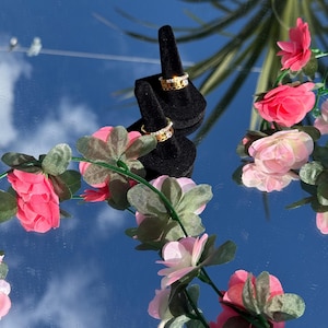 18K Gold PVD Plated Ring Set (3 Pieces) | Minimal Stackable Rings | Waterproof Tarnish Resistant Jewelry Gift