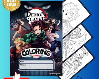 Demon Slayer Anime Coloring book for kids 24 pages