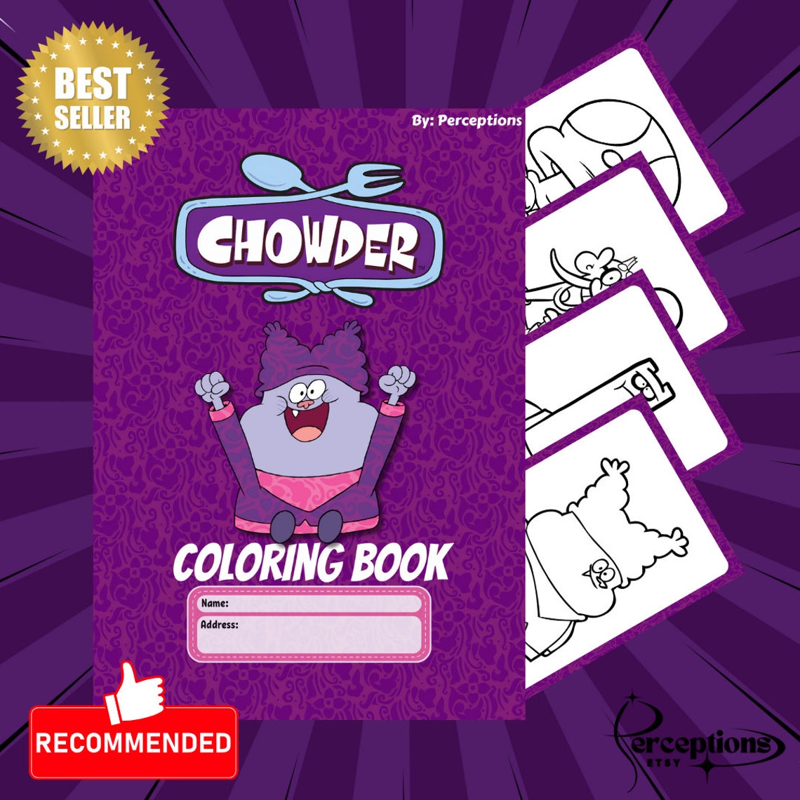 Chowder Cartoon Coloring Book for Kids 23 Pages PDF Print - Etsy