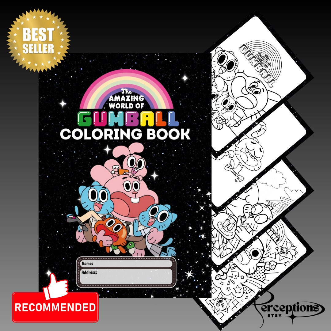 The Amazing World of Gumball Cartoon Coloring Book 25 Pages PDF Print