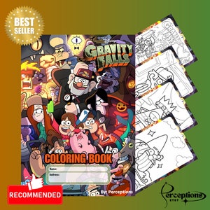 Gravity Falls Cartoon Coloring Book for Kids 25 Pages PDF - Etsy