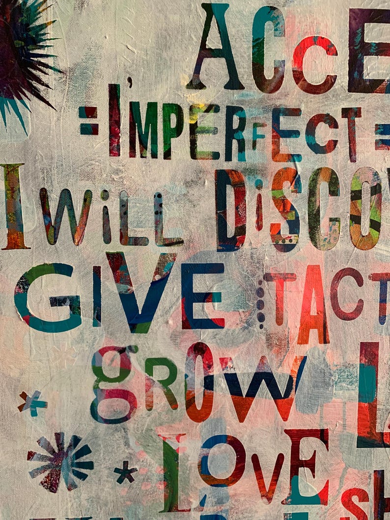 Word Board Abstract Art Acrylic Painting - Etsy