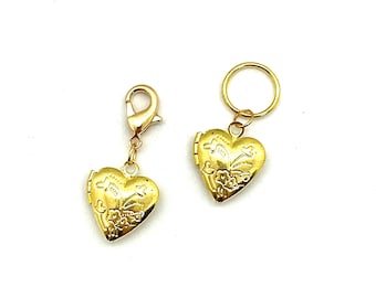 Locket of Love: Individual Vintage-Inspired Heart Locket Stitch Markers for Knitters and Crocheters