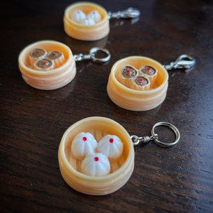 Steamed Delight: Bao and Dim Sum Stitch Markers for Knitters and Crocheters