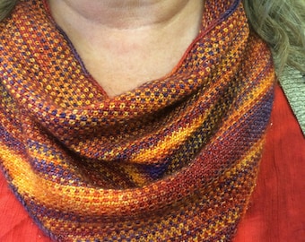 Knitting Pattern Linen Stitch Bandana Cowl Pattern