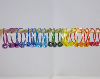 Large 10mm 20g Rainbow Snag Free Beaded Stitch Markers