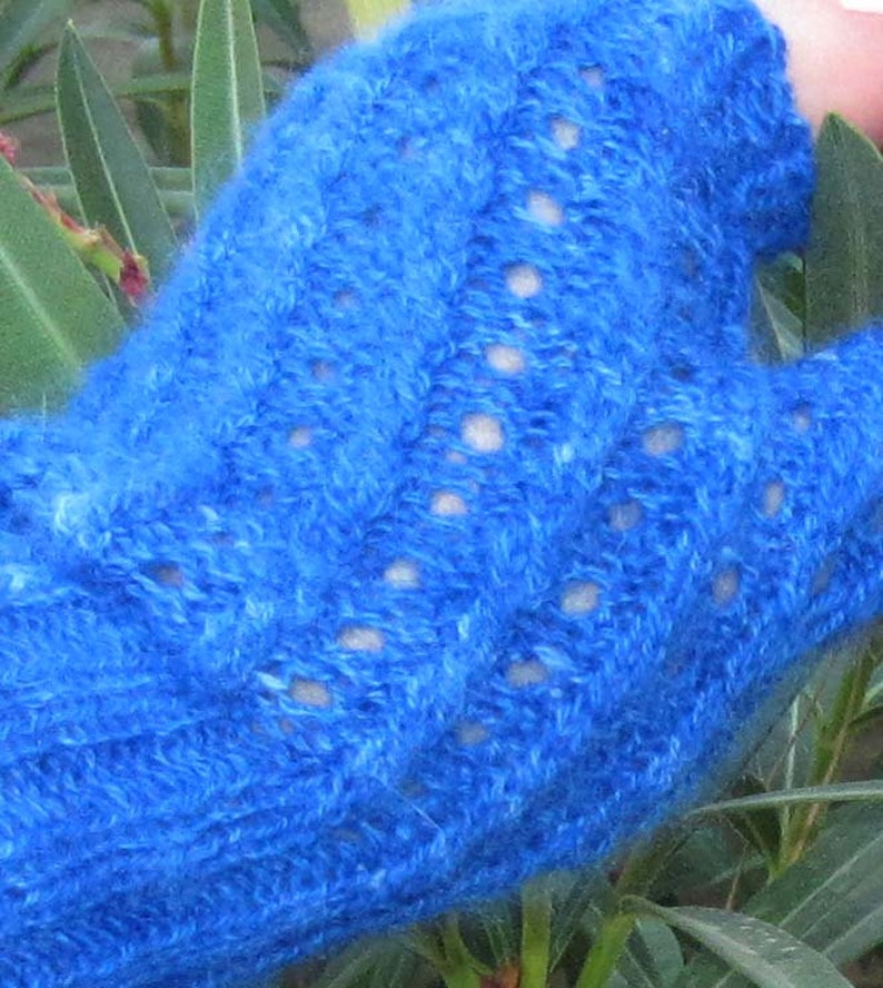 KNITTING PATTERN Twisted Stitch Cables Lacy Fingerless Gloves for Knitting image 5