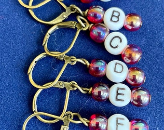 Red Knit and Crochet Stitch Markers