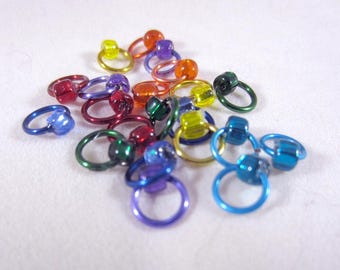 Tiny Jewel Rainbow Snag Free Stitch Markers 32 cnt