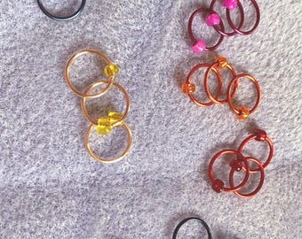 Large 10mm 18g Rainbow Snag Free Beaded Stitch Markers
