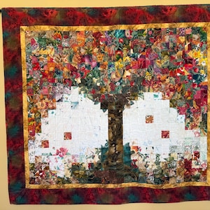MOTIF : Tree of Plenty, courtepointe artistique à accrocher au mur