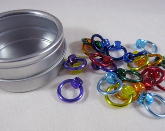 Medium Large Rainbow Snag Free Beaded Stitch Markers