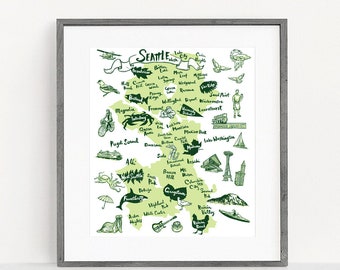 Emerald Green Seattle Neighborhood Art Print