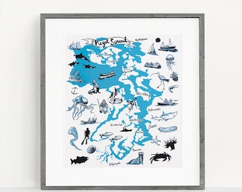 Puget Sound Washington State Print