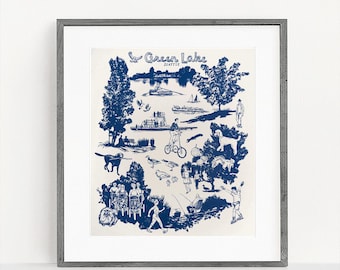 Green Lake Seattle Neighborhood Print