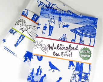 Wallingford Tea Towel Seattle Neighborhood souvenir silk screen OLIOTTO