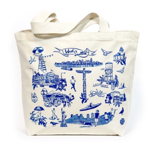 West Seattle Natural Canvas Screen Printed Tote Bag