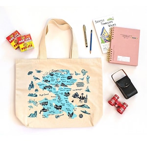 Seattle Neighborhood Screen Print Canvas Tote Bag