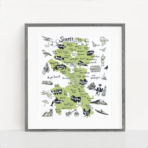 Smaragdgrün “Seattle Neighborhood” Kunstdruck