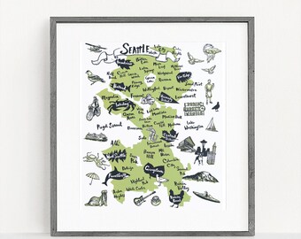 Emerald Green Seattle Neighborhood Art Print