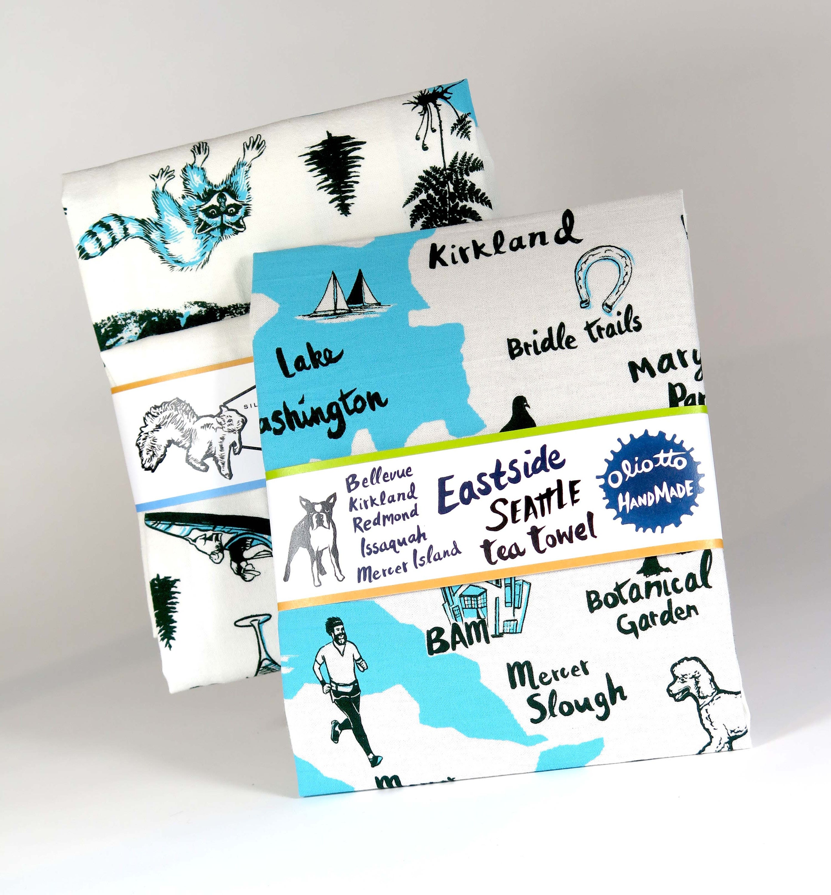 Tea Towel Dish Cloth Seattle Eastside Blue Floursack Towel Bellevue Redmond Issaquah Mercer Island Kirkland