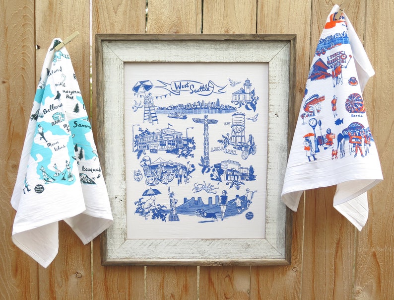 SALE Any Two Souvenir Tea Towels Seattle Washington U PICK Etsy