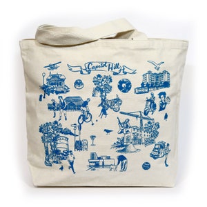 Capitol Hill Screen Print Canvas Tote Bag