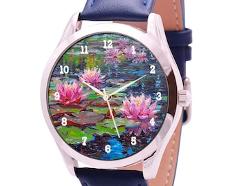 Monet Water Lilies  Watch - Watches for Women and Man - Art Gifts - Birthday Gift for Her - Anniversary Gifts for Women - Art Teacher Gift