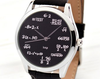 Math Watch | Funny Gifts | Math Teacher Gift | Watches for Men and Women | Math Gifts | Math Jewelry | Cool Graduation Gifts | FREE SHIPPING
