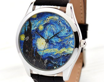 Starry Night Art Watch - Mother's Day Van Gogh Watch - Gift for Her - Art Lover Gift - Women's Watches - Men's Watch - FREE SHIPPING