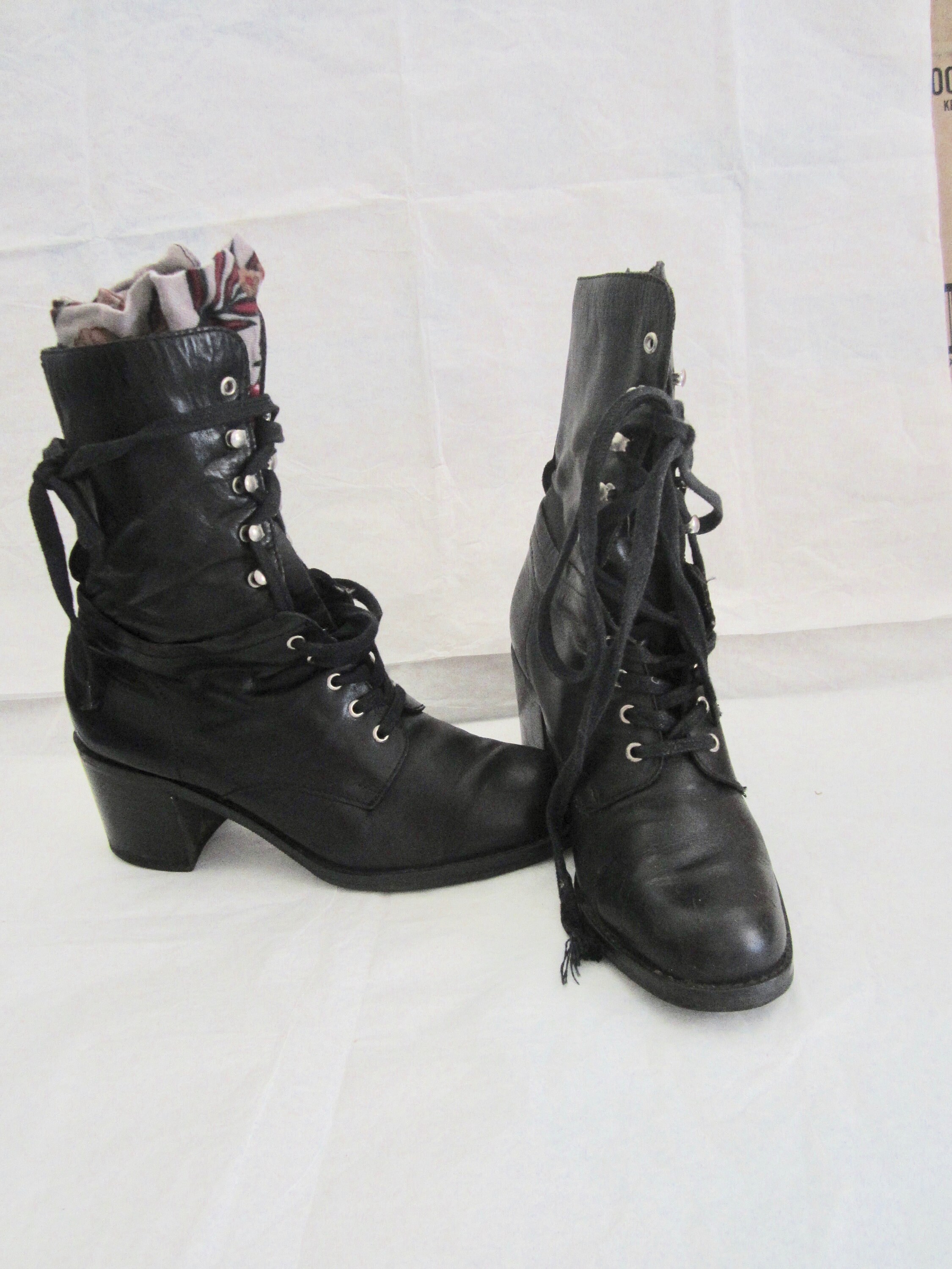 c. 1910s Black Lace Up Boots  Approx Sz 7.5-8 – Witchy Vintage