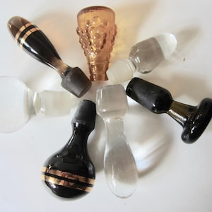 Vintage Glass Bottle Stopper Decanter Stopper Teardrop Bottles Stopper Ball Glass Stopper Vintage Colored Glass Decanter Stopper U PICK!!