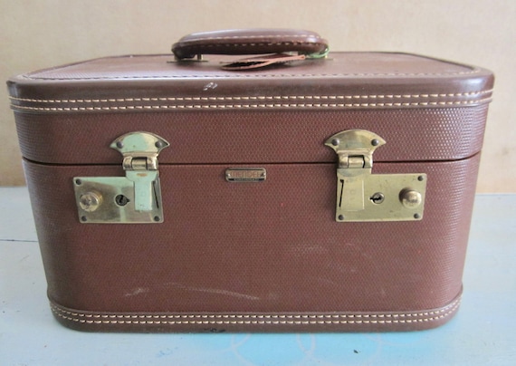 Vintage Luggage Vintage Train Case Travel Suitcas… - image 9