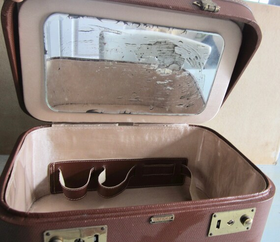 Vintage Luggage Vintage Train Case Travel Suitcas… - image 7
