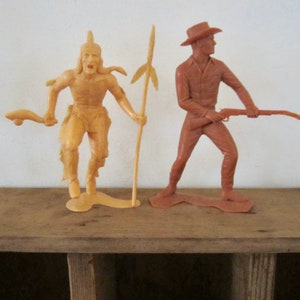 Vintage Louis Marx Action Figure Cowboy Louis Marx Indian / Sold Separately / Marx Plastic Toy Figure Louis Marx & Co 6&quot;  Action Figure Tall